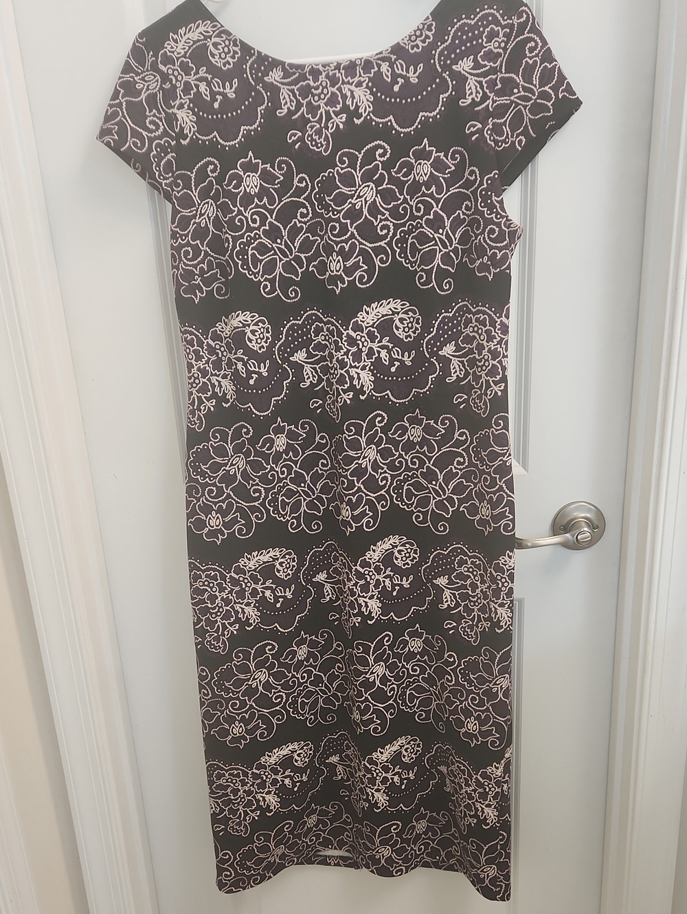 Women's Purple And Black Floral Sheath Dress